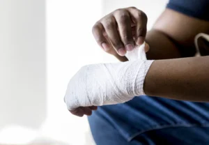 bandaged hand
