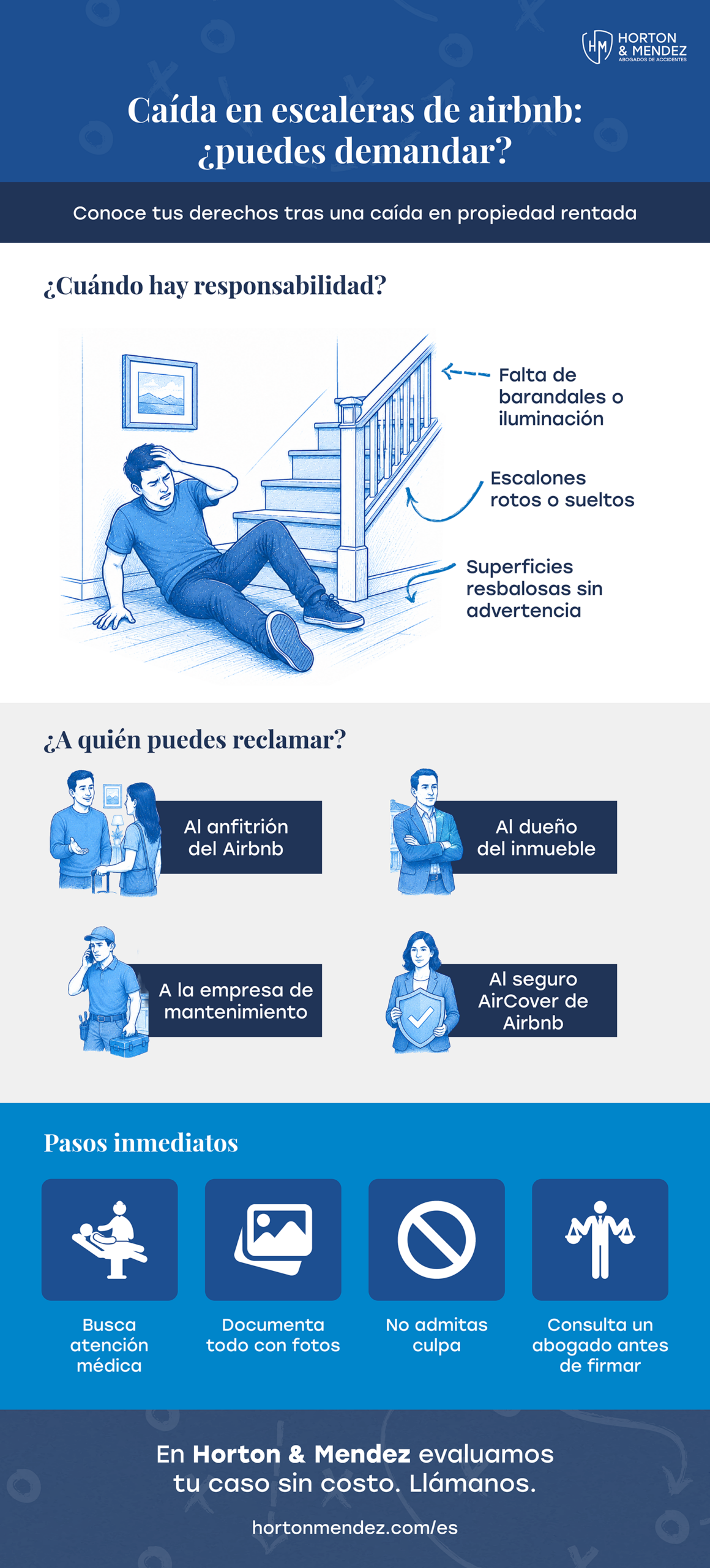 Caída en escaleras de Airbnb: ¿puedes demandar?